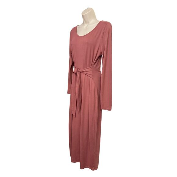 Roolee Mauve Tie Front Long Sleeve Maxi Dress - Picture 6 of 13